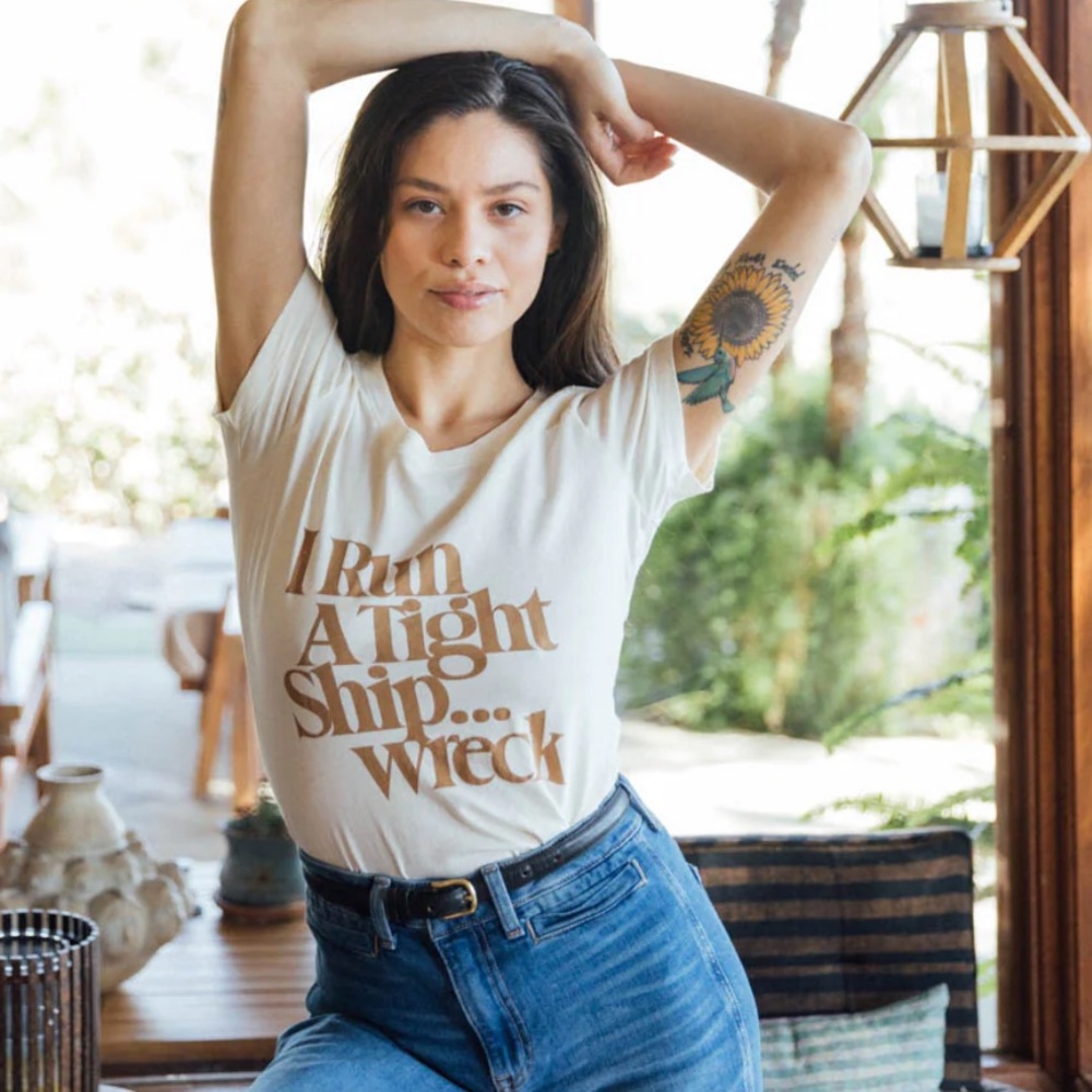 The Bees & The Fox - Run a Tight Shipwreck Tee - NWT!